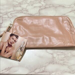 3/$18 DKNY Tan Cosmetic Bag Sleek Design